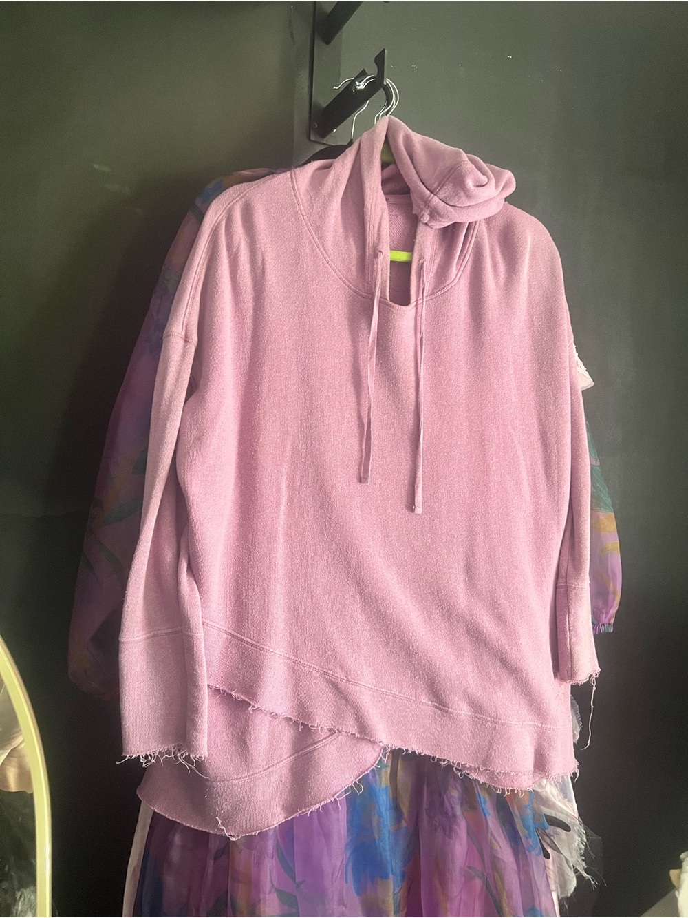 Mauve Hooded Pullover Sweatshirt